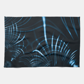 Curved sharp claws or thorns of blue tones tea towel
