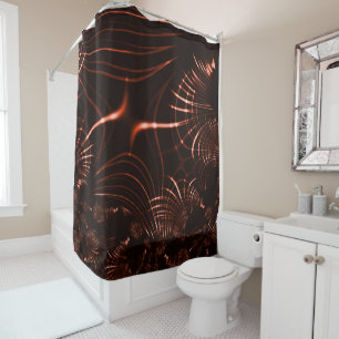 Curved sharp claws or thorns of coral or copper shower curtain