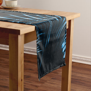 Curved sharp claws or thorns of royal blue short table runner