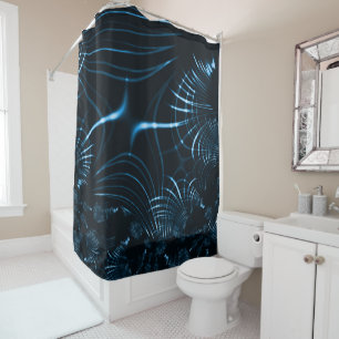 Curved sharp claws or thorns of royal blue shower curtain