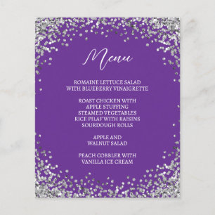 Curved Silver Glitter Royal Purple Menu