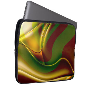 Curved spiral in polished and inflated sepia green laptop sleeve