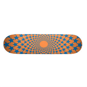 Curved Stars (Blue/Orange) Skateboard Deck