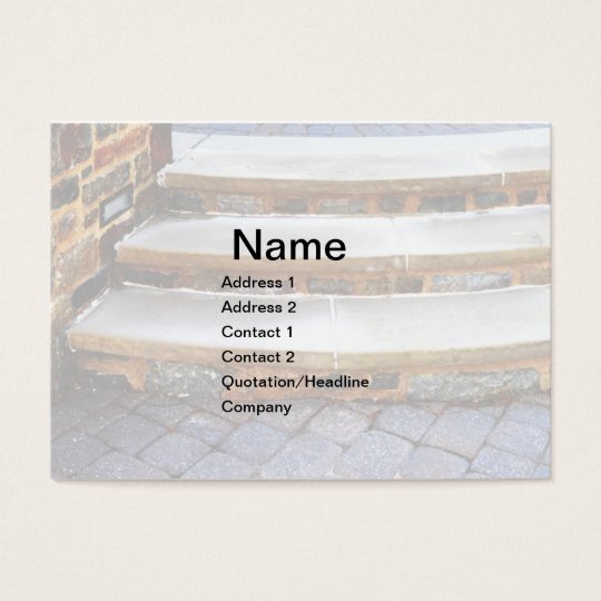 curved stone steps business card