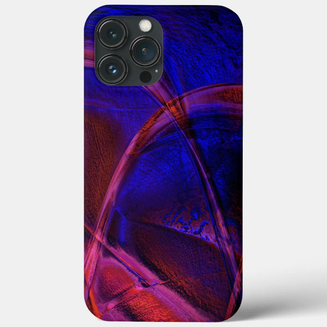 Curved strokes over startling blue and red crust   Case-Mate iPhone case (Back)