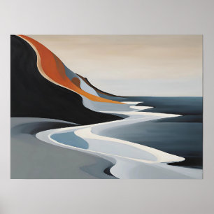 Curved Sweep - Minimalist Abstract Wave Art Print