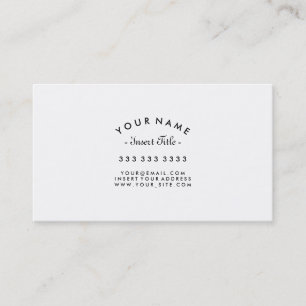 Curved Text Professional Black and White Business Card