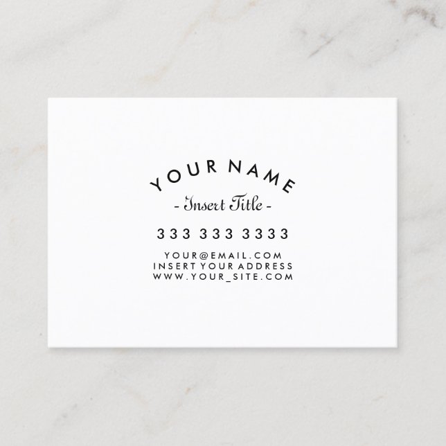 Curved Text Professional Black and White Custom Business Card (Front)