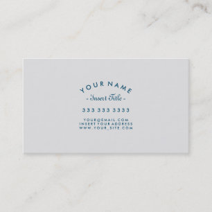 Curved Text Professional Ocean Blue Light Grey Business Card