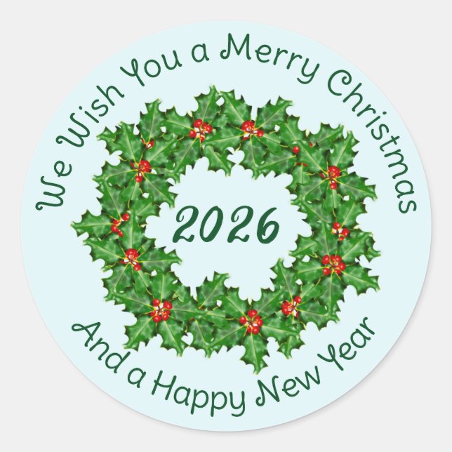 Curved Text White Christmas Envelope Seal (Front)