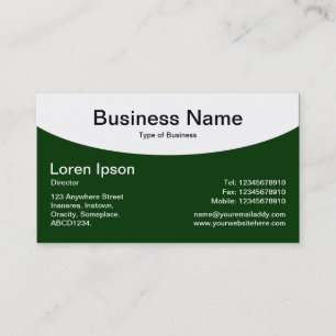 Curved Top - Dark Forest Green Business Card