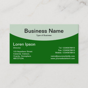 Curved Top v2 - Forest Green Business Card