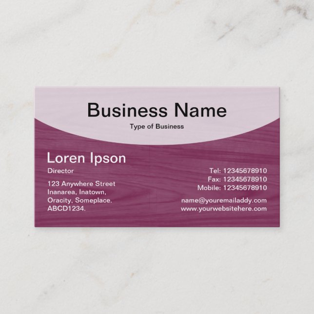 Curved Top v3b - Crimson Business Card (Front)
