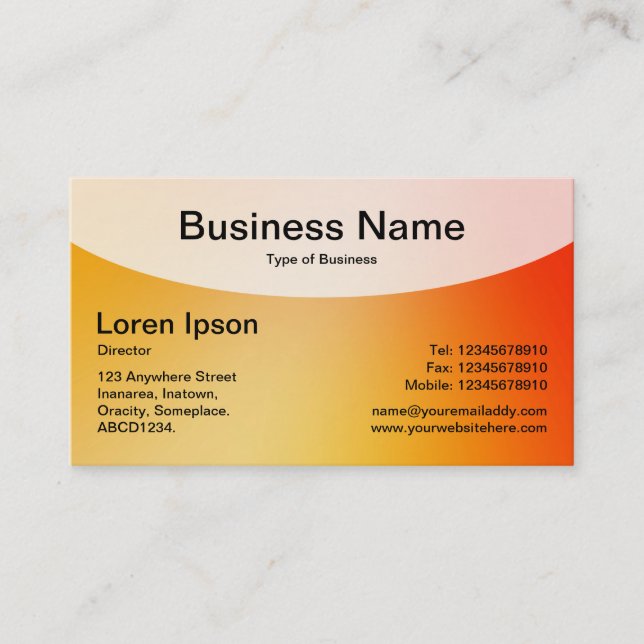 Curved Top v4d - Soft Gradients Business Card (Front)