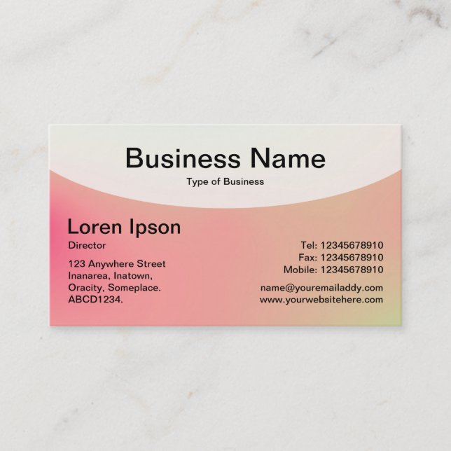 Curved Top v4d - Soft Gradients Business Card (Front)