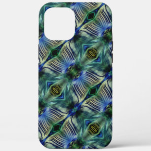 Curved transverse stripes in showy green and blue iPhone 12 pro max case