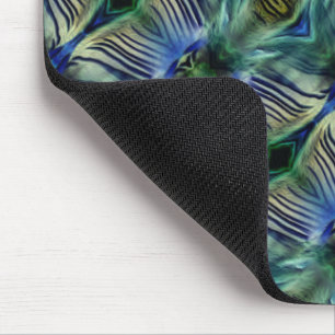 Curved transverse stripes in showy green and blue  mouse mat