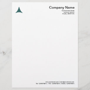 Curved Triangle - Moss Green Letterhead Design
