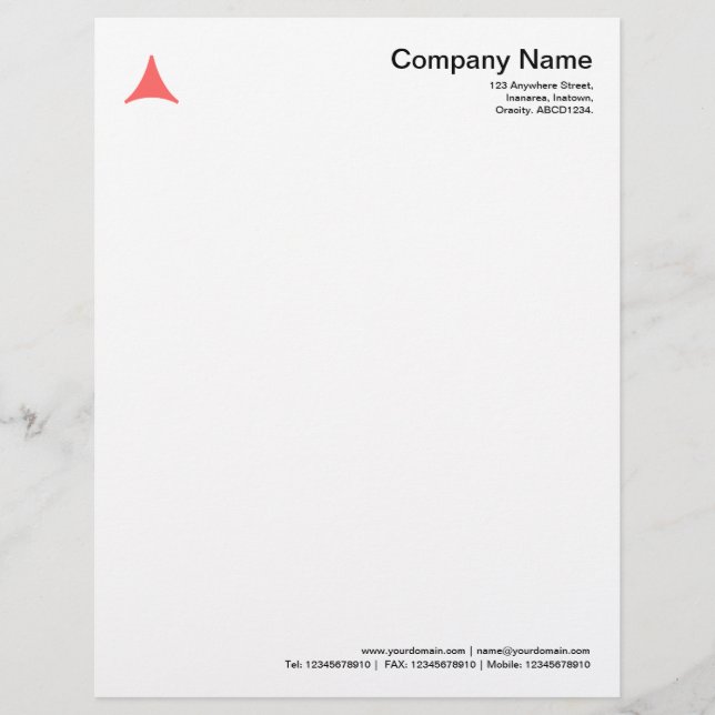 Curved Triangle - Tropical Pink Customized Letterhead (Front)