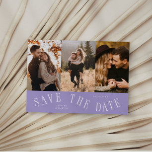 Curved Typography Multi Photo Lilac Save The Date