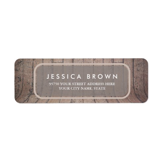 Curved Wooden Backdrop custom return address label