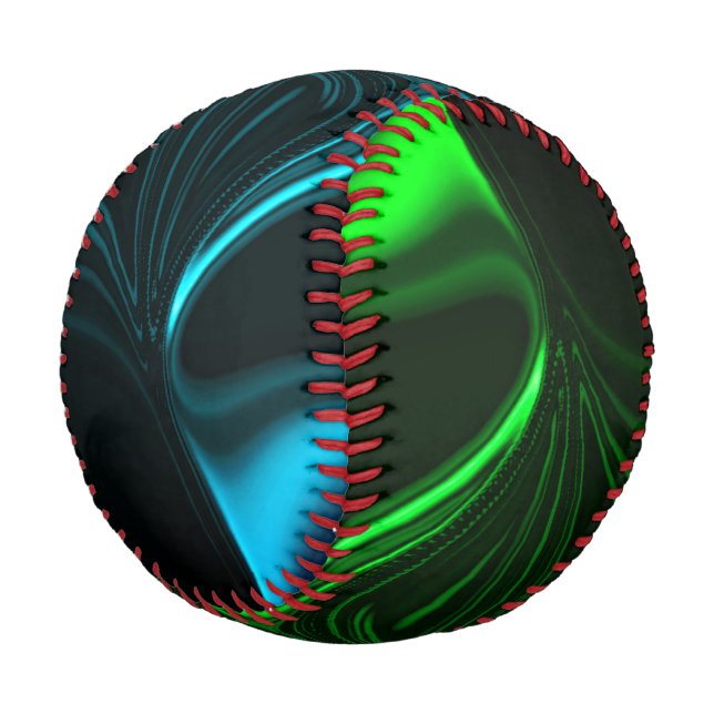 Curves and folds green nickel-plated in dark fund. baseball (Angled)