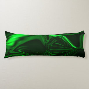 Curves and folds green nickel-plated in dark fund. body cushion