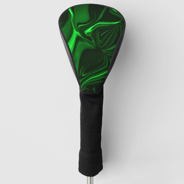 Curves and folds green nickel-plated in dark fund golf head cover (Front)