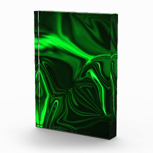 Curves and folds green nickel-plated in dark fund photo block