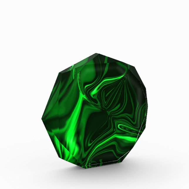 Curves and folds green nickel-plated in dark fund. photo block (Left)