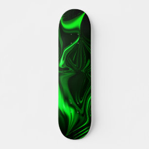 Curves and folds green nickeled on dark background skateboard