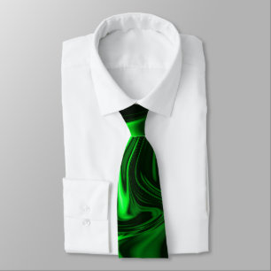 Curves and folds green nickeled on dark background tie