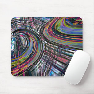 Curves looking like space road, colourful notched  mouse mat