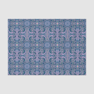 Curves & Lotuses, abstract pattern lavender & blue Tissue Paper