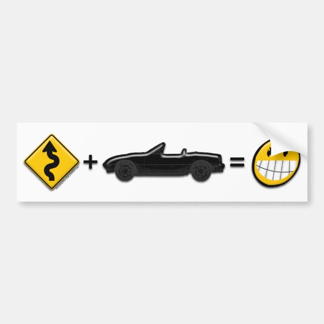 Curves + MX5 = Fun bumper sticker (Front)