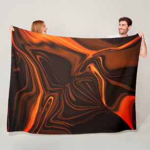 Curves or undulations coral, over dark fund fleece blanket