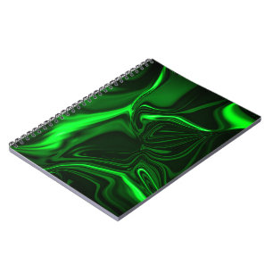 Curves or undulations green metallic, deep dark notebook