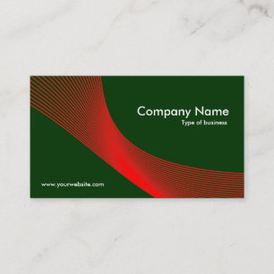 Curves - Red on Dark Green 003300 Business Card