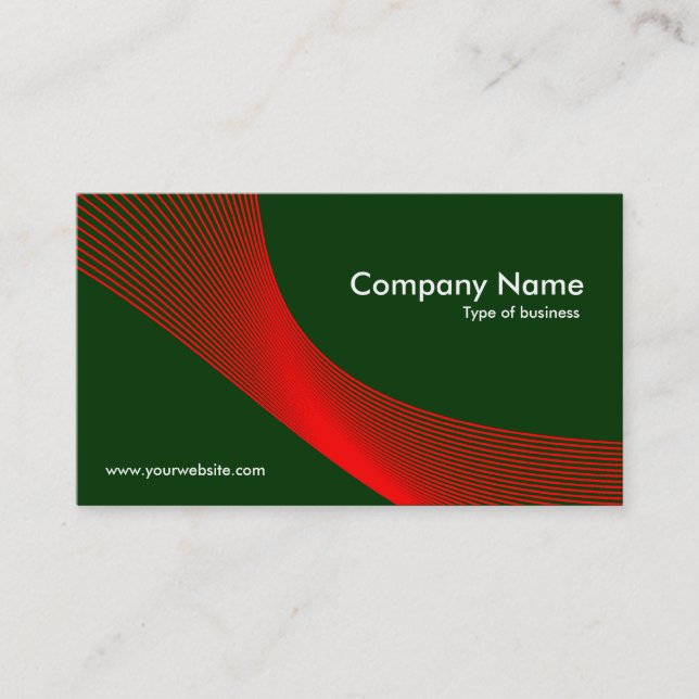 Curves - Red on Dark Green 003300 Business Card (Front)