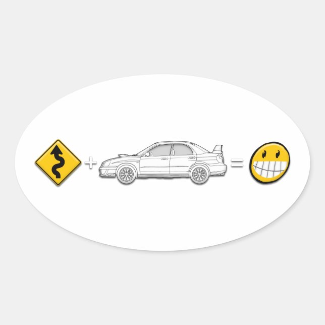 Curves, Subaru, equals fun sticker (Front)