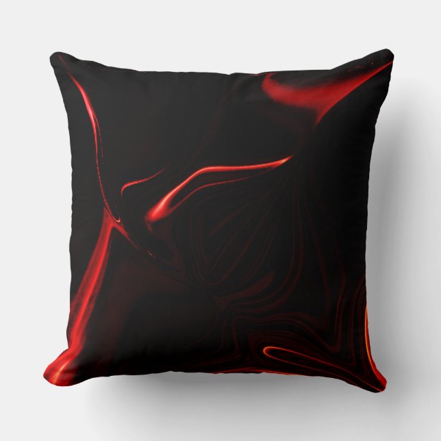 Curves, undulation in red darkest, black fund. cushion (Front)