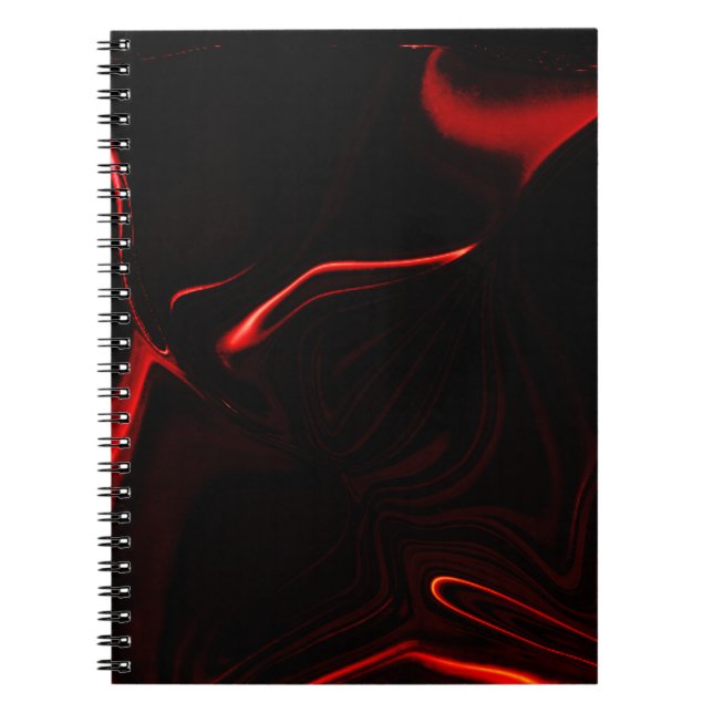 Curves, undulation in red darkest, black fund. notebook (Front)