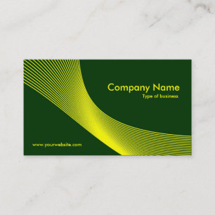 Curves - Yellow on Dark Green 003300 Business Card