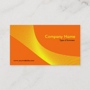 Curves - Yellow on Dark Orange FF6600 Business Card