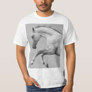 Curvet Horse Mens Modern White Animal Template T-Shirt