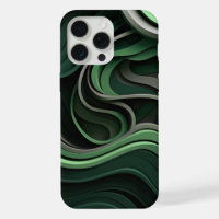 Curvilinear abstract in green and grey