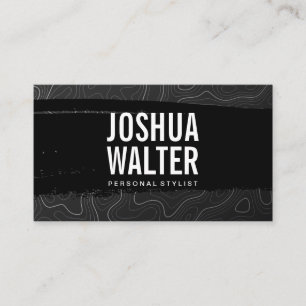 Curvilinear Lines Background   Black Brushed Business Card