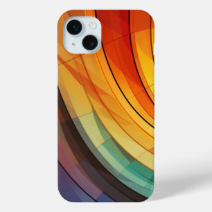 Curving design in rainbow colours iPhone 15 mini case