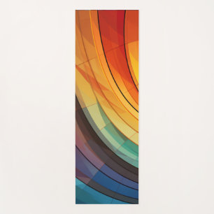 Curving design in rainbow colours yoga mat