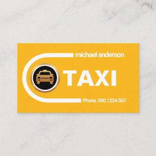 Curving Destination Transport Routes Yellow Taxi Business Card